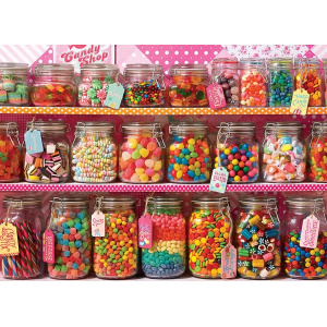Candy Counter puzzel van Cobble Hill met kleurrijke snoepwinkel