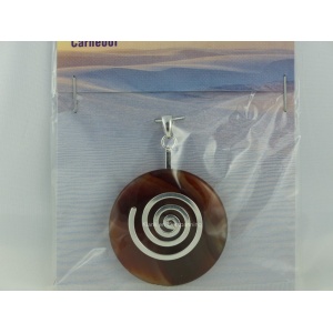 Hanger Donut carneool met levensspiraal _1