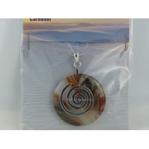 Hanger Donut carneool met levensspiraal _2