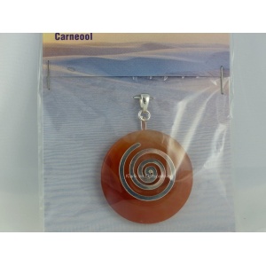 Hanger Donut carneool met levensspiraal _3