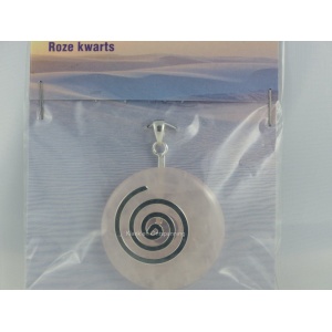 Hanger Donut roze kwarts met levensspiraal_1